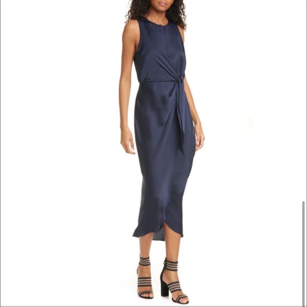 Ted Baker Navy Wrap Midi Dress Size 5 or 14